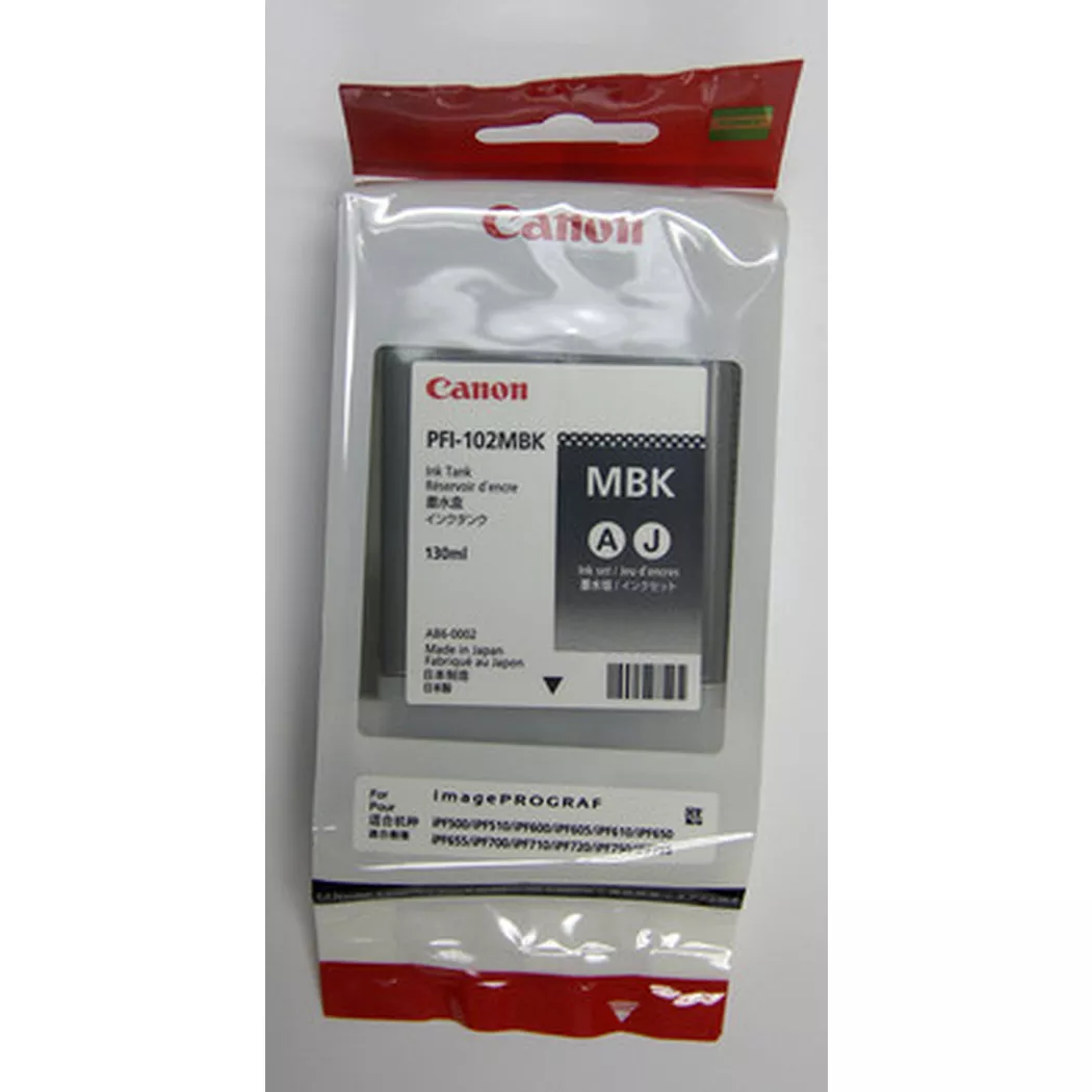 Canon – Tintenpatrone matt schwarz PFI102MBK iPF 700 130ml, One Size