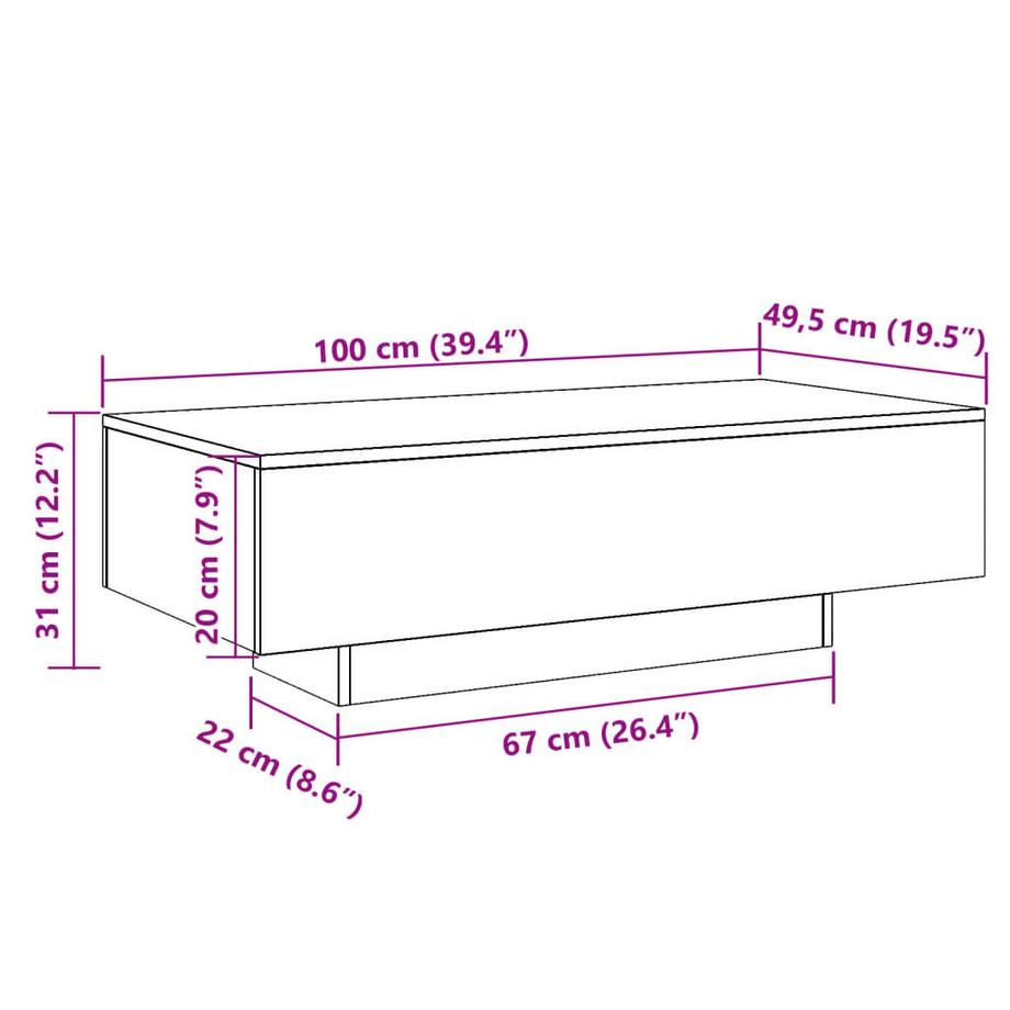 VidaXL Table basse bois d'ingénierie  