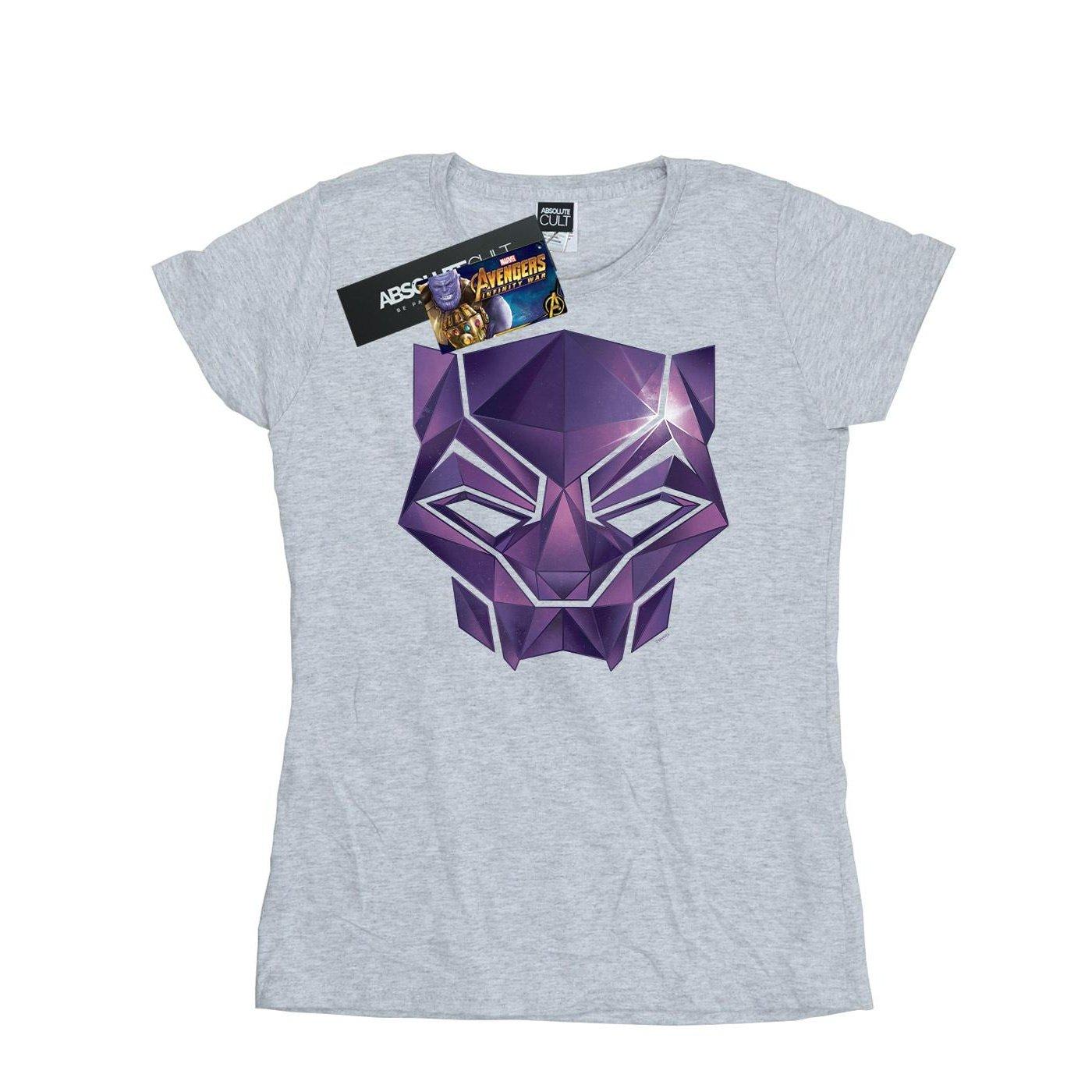 Image of Avengers Infinity War Black Panther Geometric Tshirt Damen Grau XXL