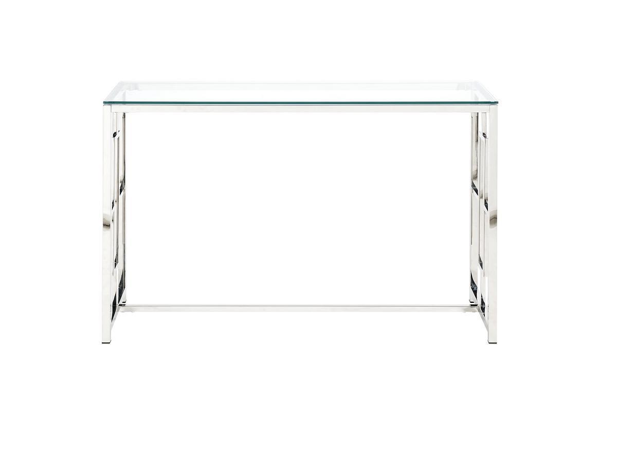 Vente-unique Console CLOTILDE Verre trempé acier Chromé  