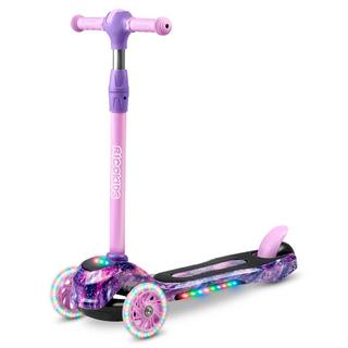 B2X  Monopattino per bambini

Caratteristiche principali:

- Illuminazione a LED colorata su ruote, pneumatici e pannello frontale
- Altezza del manubrio regolabile
- Ruote grandi e sicure con ampia spaziatura
- Ponte ampio e antiscivolo
- Certificato 