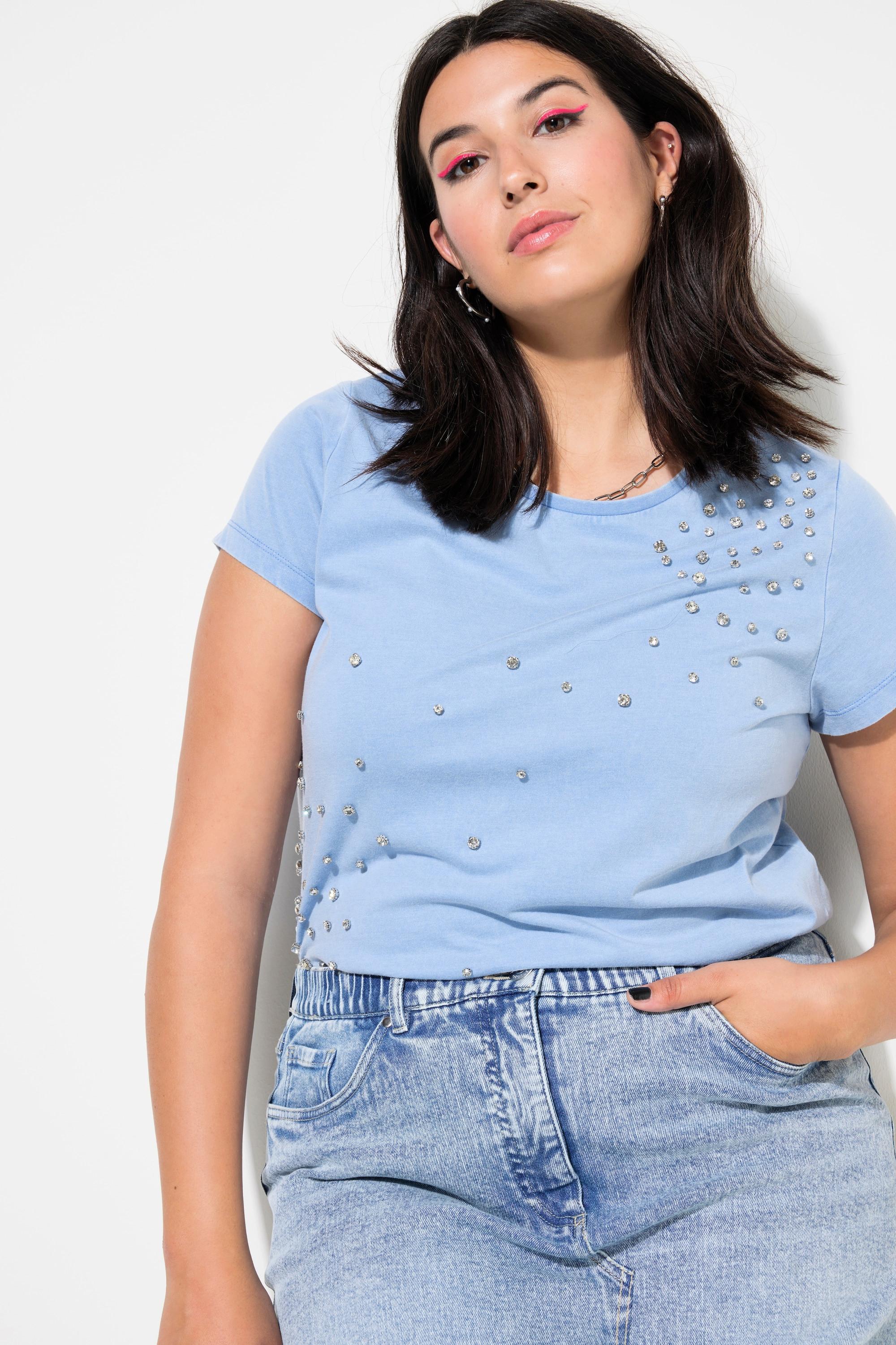 Studio Untold  T-shirt classica dal look vintage con strass 