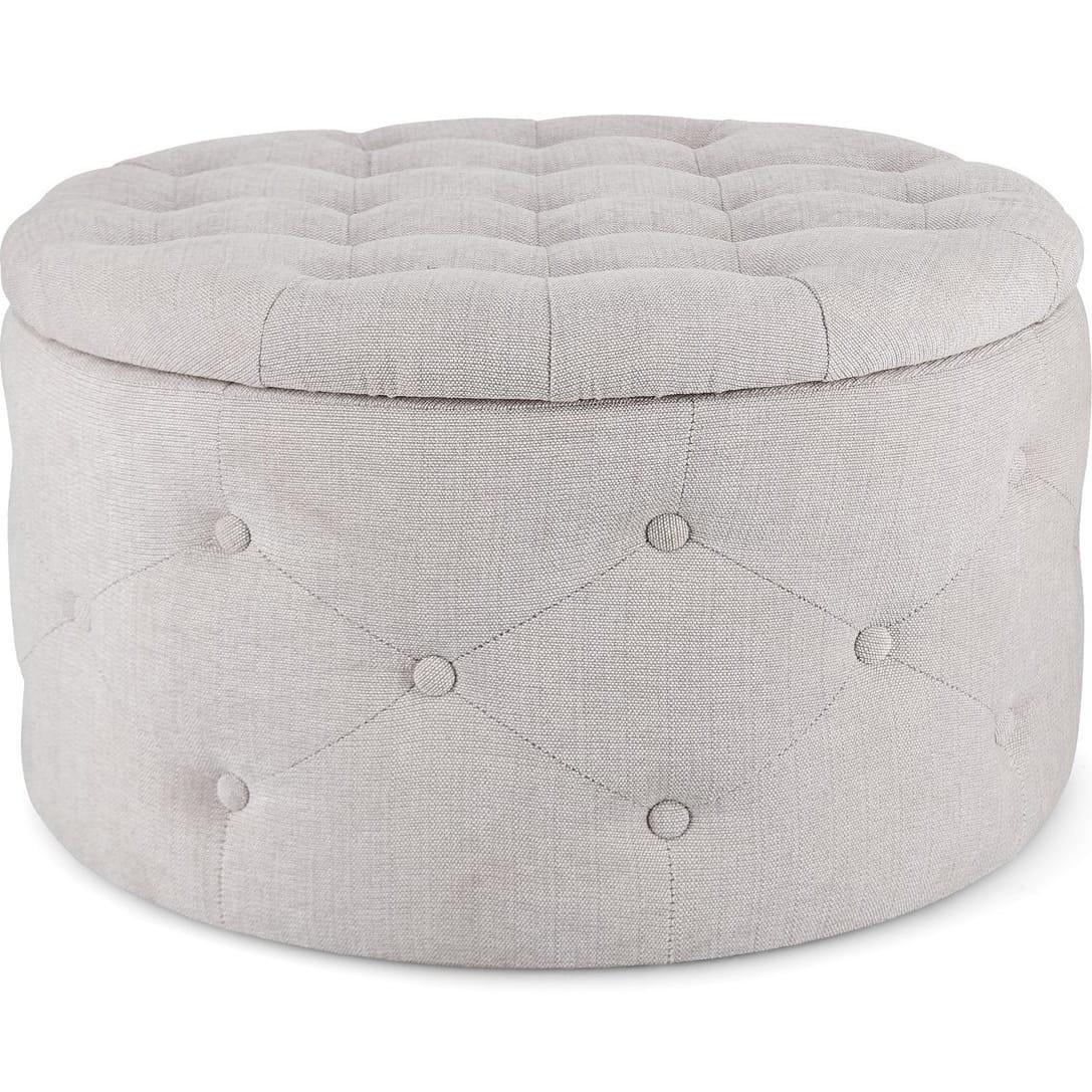 Image of Pouf Ernestine mit Behälter hellgrau Pouf Ernestine mit Behälter hellgrau