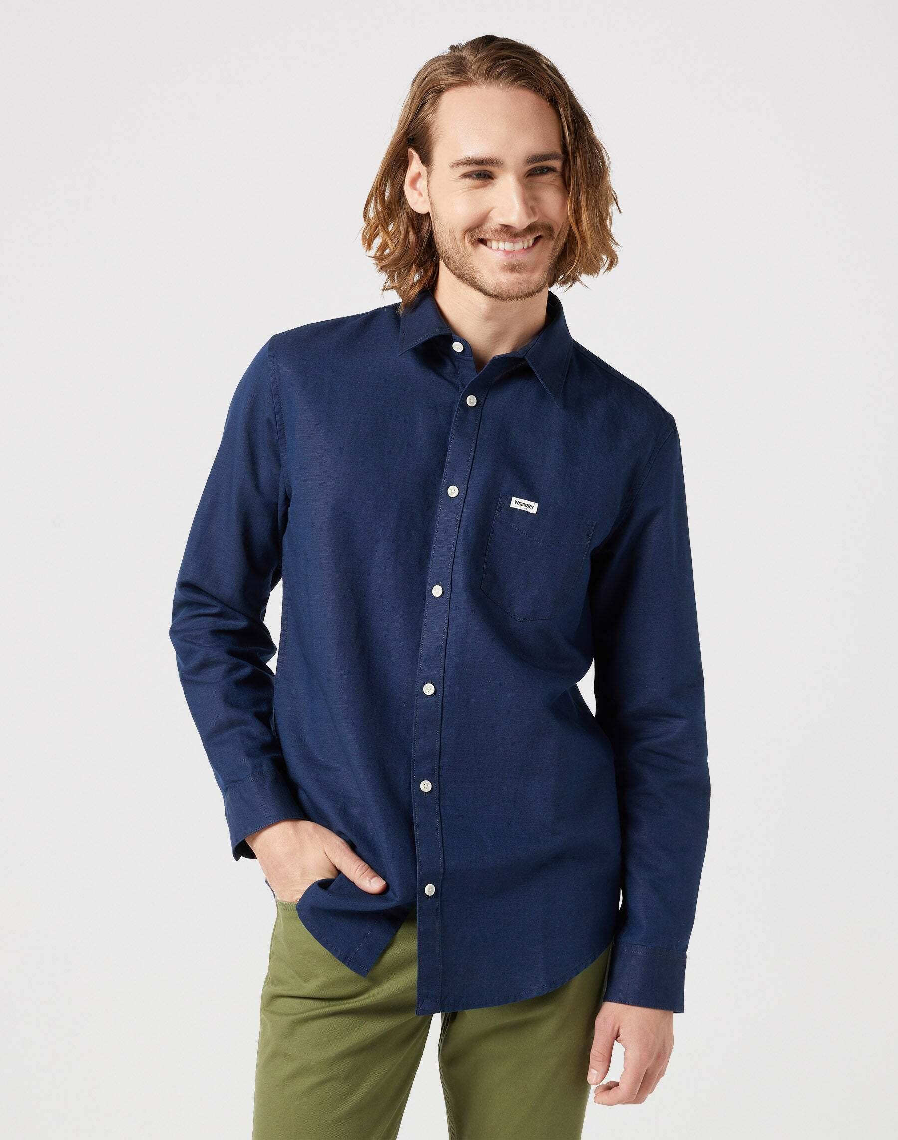 Image of Hemden One Pocket Shirt Herren Blau S