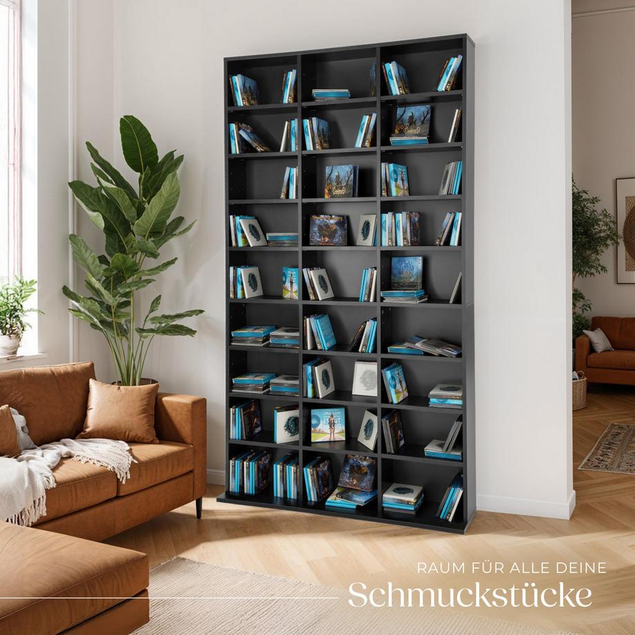 Tectake Étagère DVD CD CHRISTEL aspect bois  