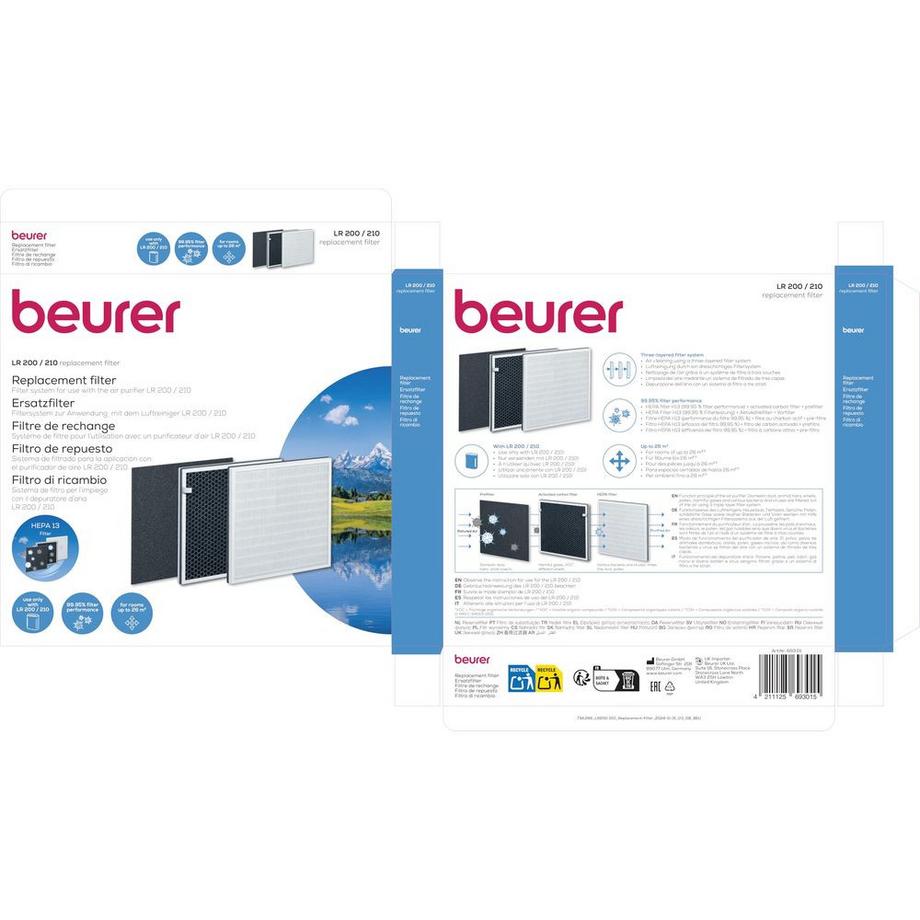 beurer Filtre de rechange HEPA LR 200/210 filtre H13  