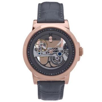 Montre Heritor Automatic Xander semi-squelette à bracelet en cuir