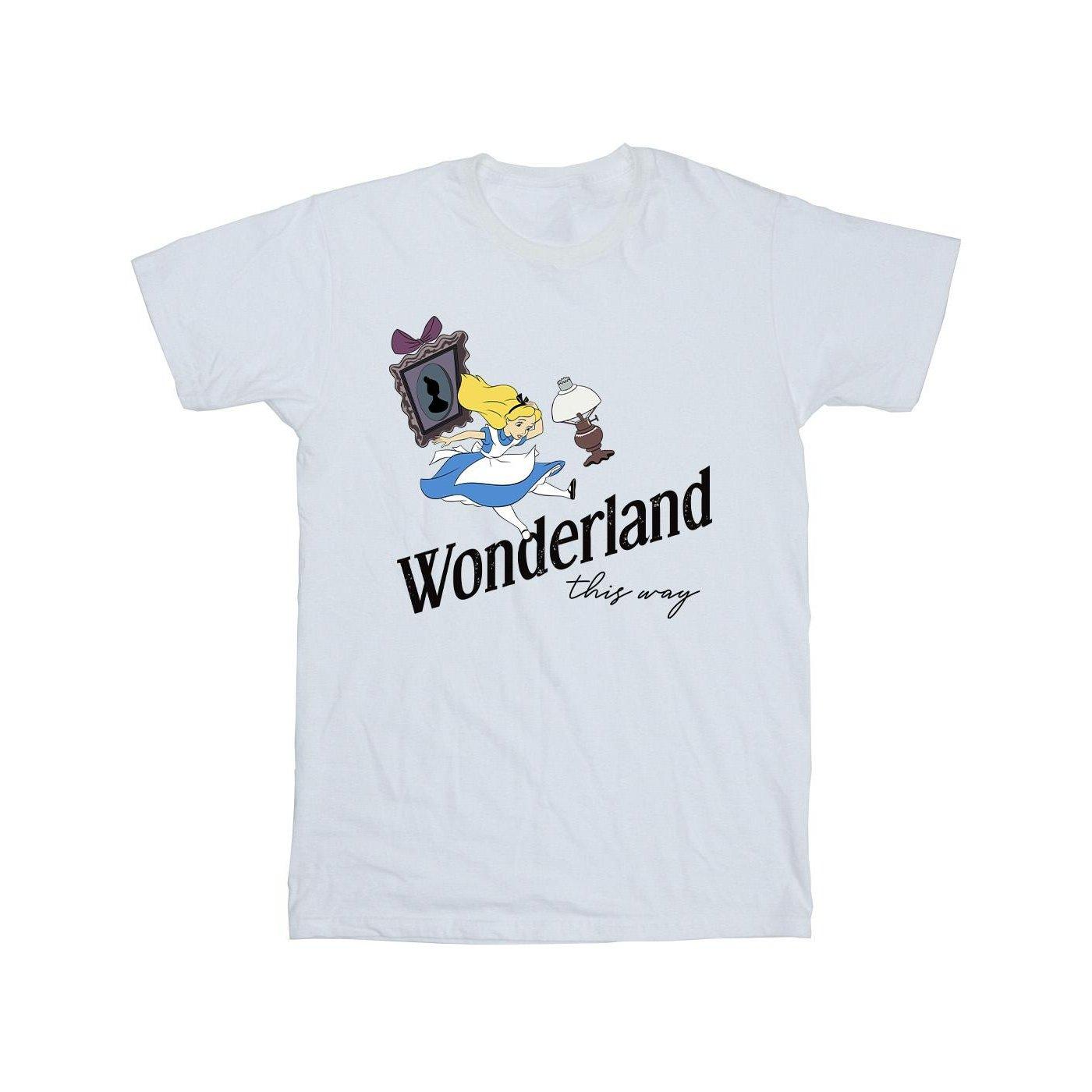 Image of Alice In Wonderland This Way Tshirt Herren Weiss 4XL