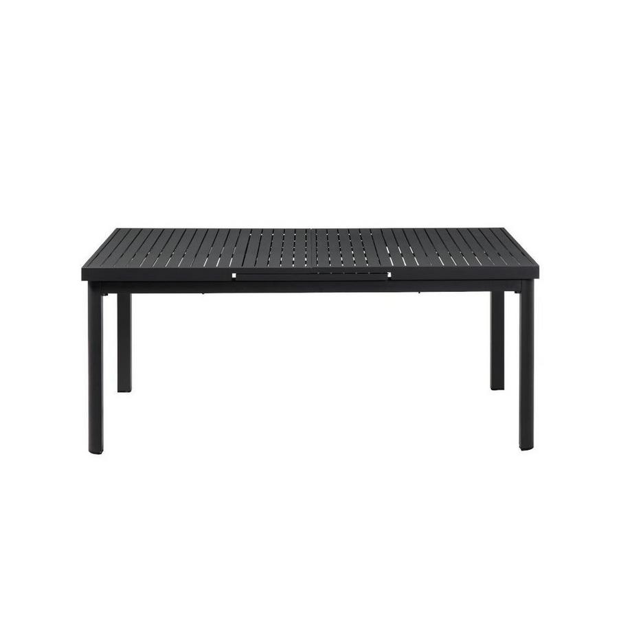 Vente-unique Garten Essgruppe Aluminium Tisch ausziehbar 12 + 6 stapelbare Sessel NAURU  