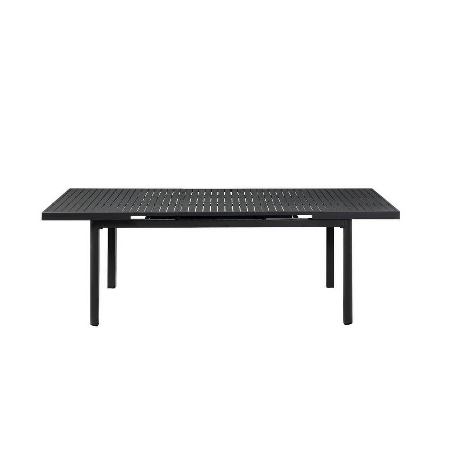 Vente-unique Garten Essgruppe Aluminium Tisch ausziehbar 12 + 6 stapelbare Sessel NAURU  