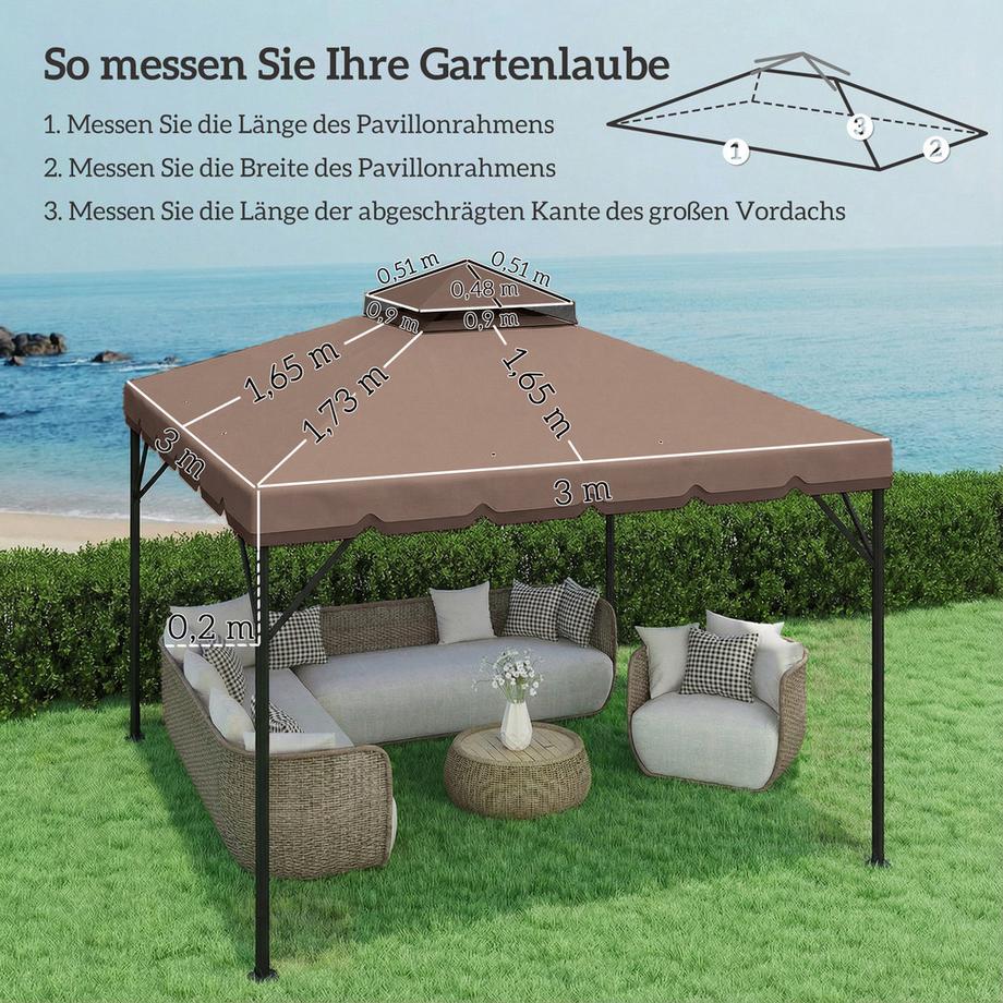 Outsunny Pavillon Ersatzdach  