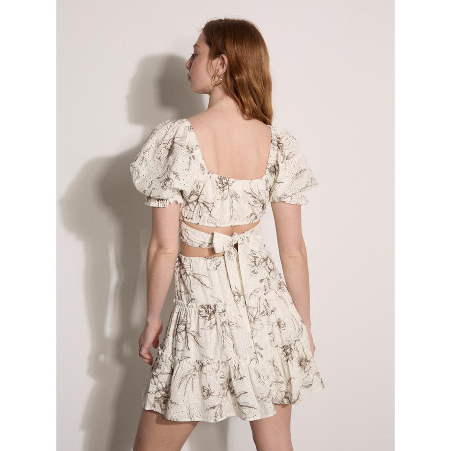 APRICOT Crop Top en Coton Brodé Floral  