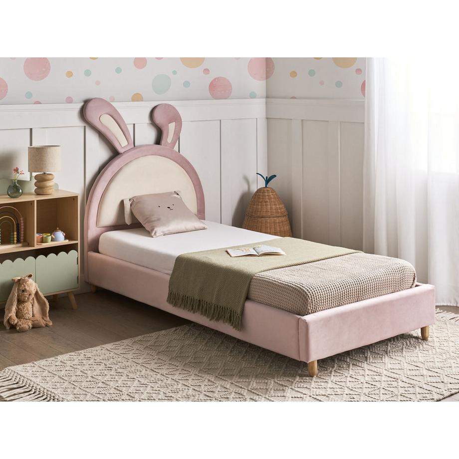 Beliani Letto per bambini en Velluto Moderno LALLIAS  