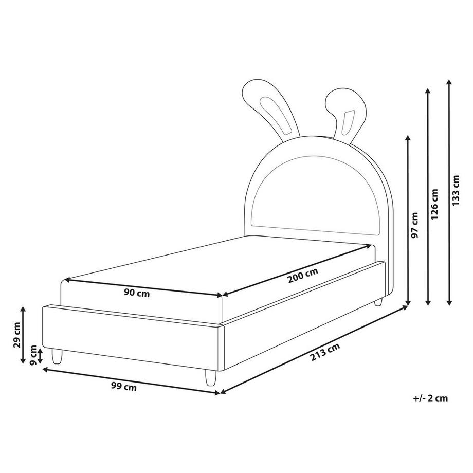 Beliani Letto per bambini en Velluto Moderno LALLIAS  