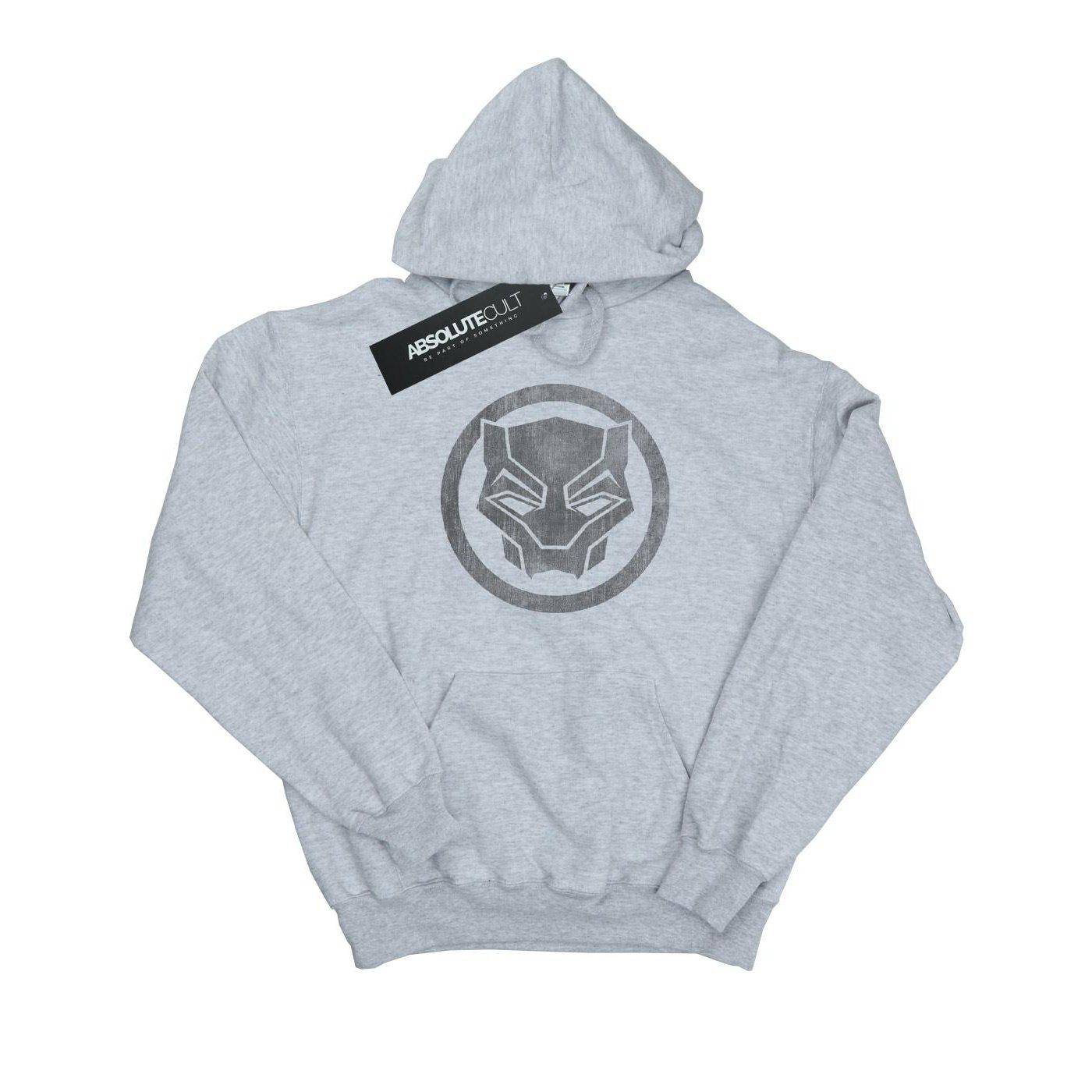 Image of Black Panther Distressed Icon Kapuzenpullover Mädchen Grau 128