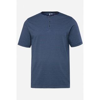 JP1880  T-shirt Henley rayé à manches courtes et col rond avec patte de boutonnage - jusqu'au 8 XL 