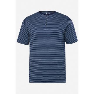 JP1880  T-shirt Henley rayé à manches courtes et col rond avec patte de boutonnage - jusqu'au 8 XL 