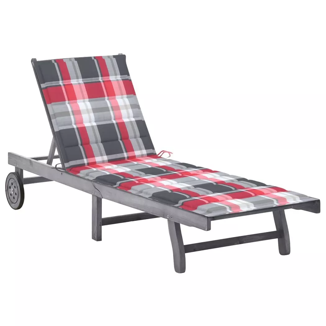 VidaXL - Chaise longue bois d'acacia, One Size, Gris