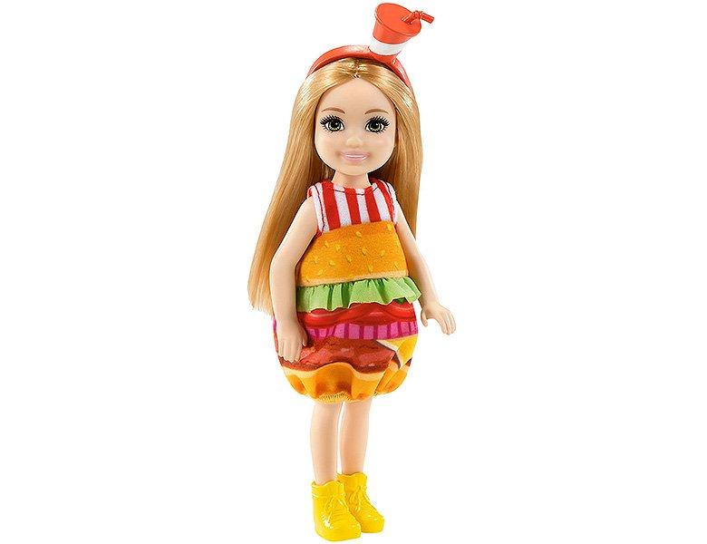 Barbie  Chelsea Puppe im Burger-Kostüm 