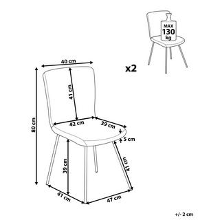 Beliani Chaise de salle à manger en Velours Moderne RUBIO  