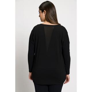 Ulla Popken  Maglia classica con gheroni di mesh, scollo a girocollo e maniche lunghe 