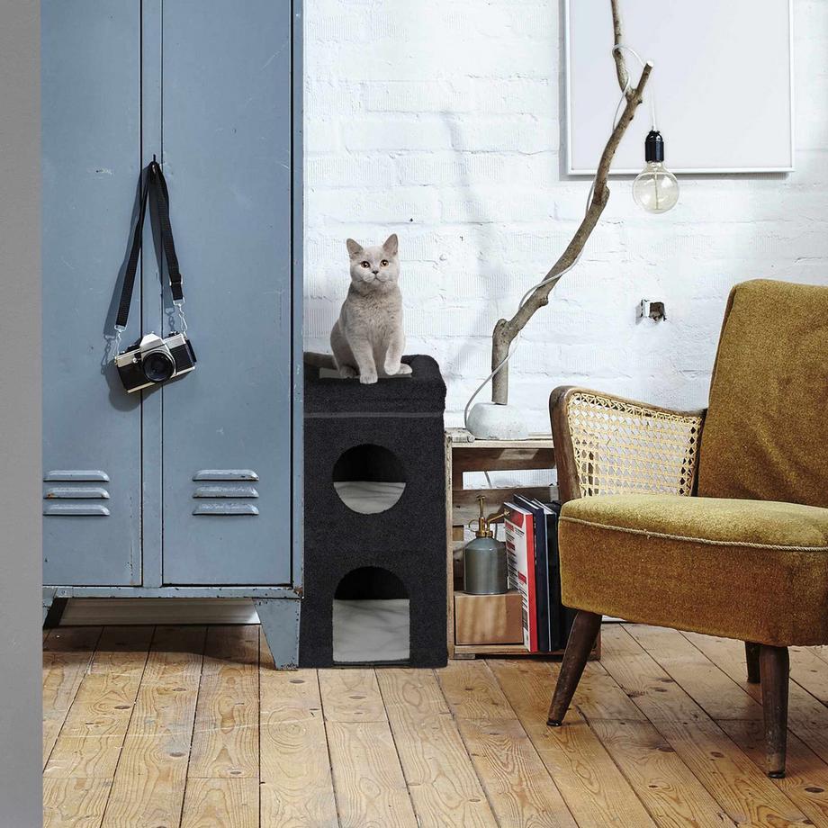 B2X  Niche pliable pour chat noire 