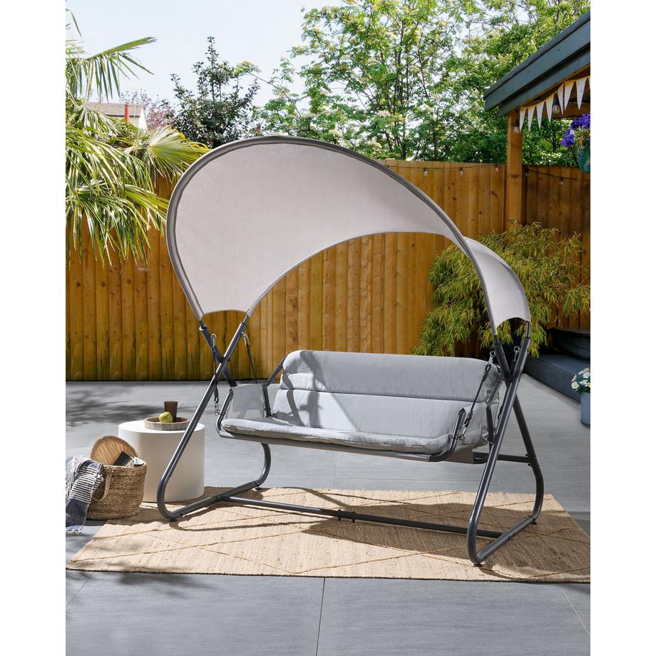 Beliani Balancelle de jardin en Acier Méditerranéen SOLAGNA  