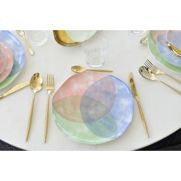 ASSIETTE PLATE TRICOLORE-PARADISE PAR BOITE DE - 6