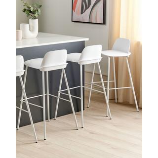 Beliani Lot de 4 chaises de bar en Matière synthétique Moderne MORA  