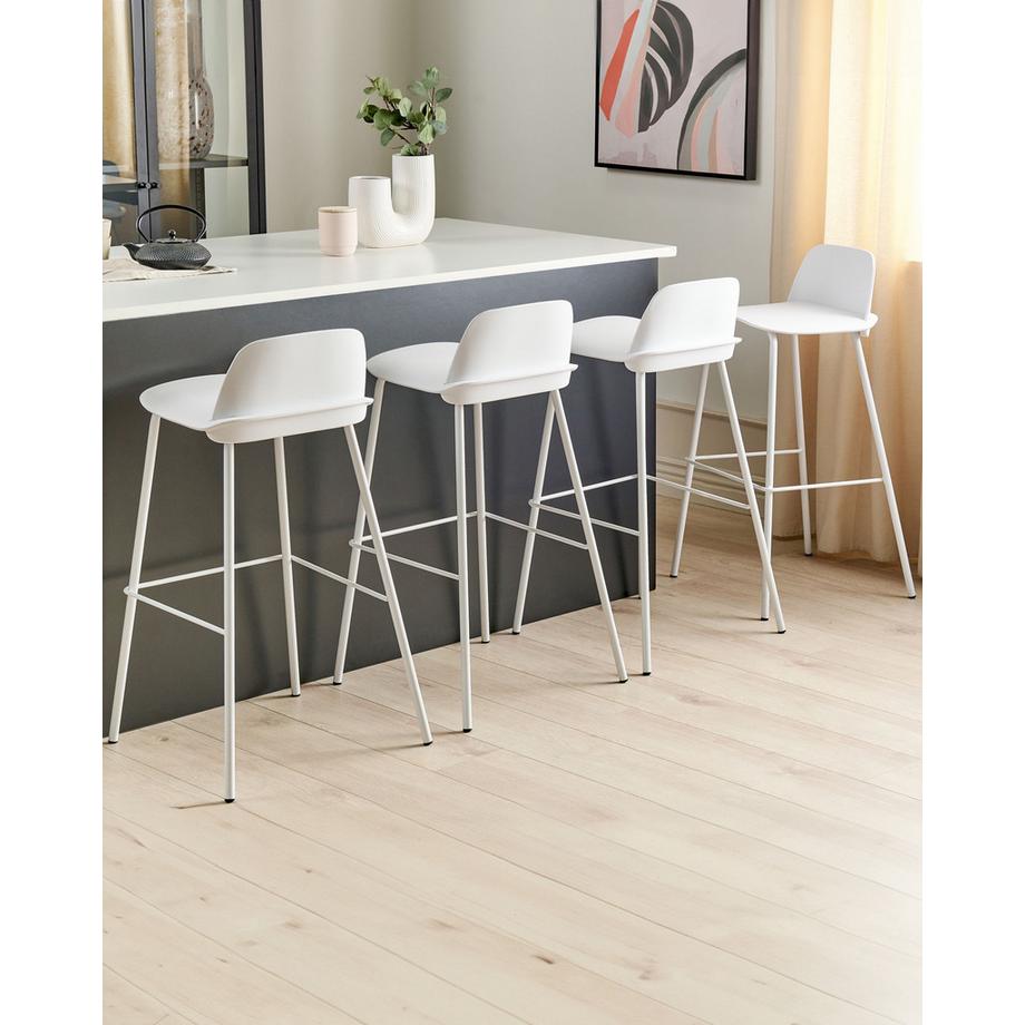 Beliani Set di 4 sedie alte en Materiale sintetico Moderno MORA  