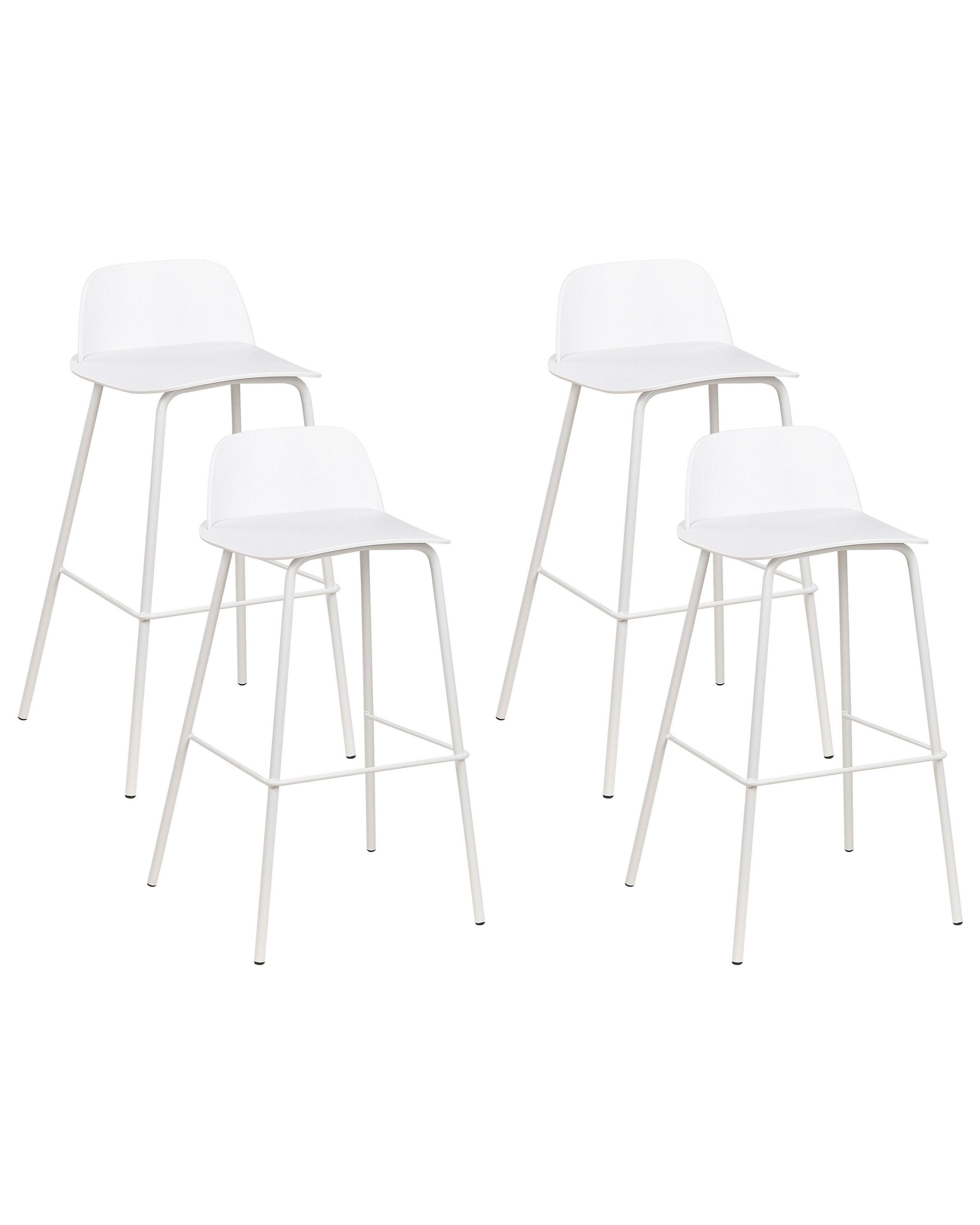 Beliani Lot de 4 chaises de bar en Matière synthétique Moderne MORA  