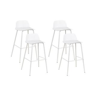 Beliani Lot de 4 chaises de bar en Matière synthétique Moderne MORA  