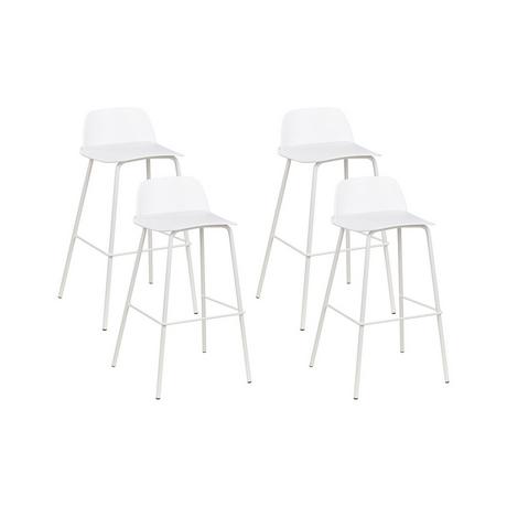 Beliani Lot de 4 chaises de bar en Matière synthétique Moderne MORA  