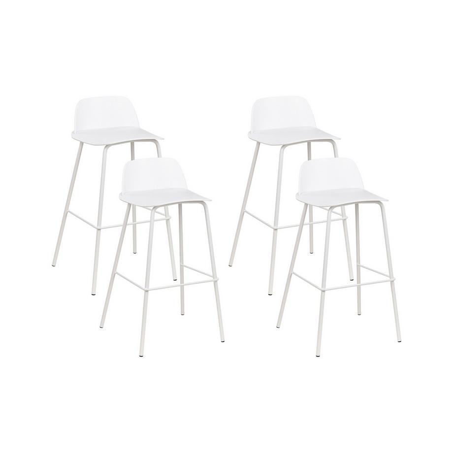 Beliani Set di 4 sedie alte en Materiale sintetico Moderno MORA  