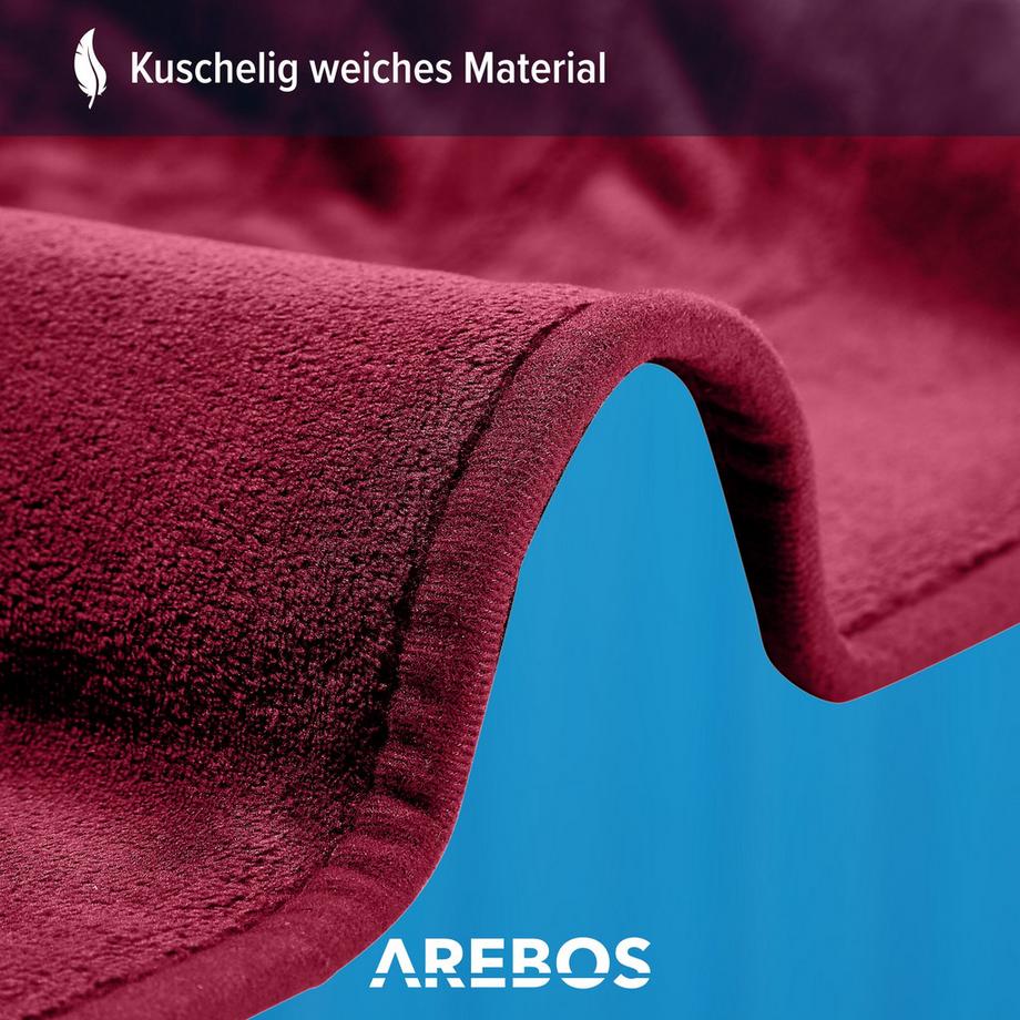 Arebos Elektrische Heizdecke Wärmedecke waschbar Kuscheldecke  