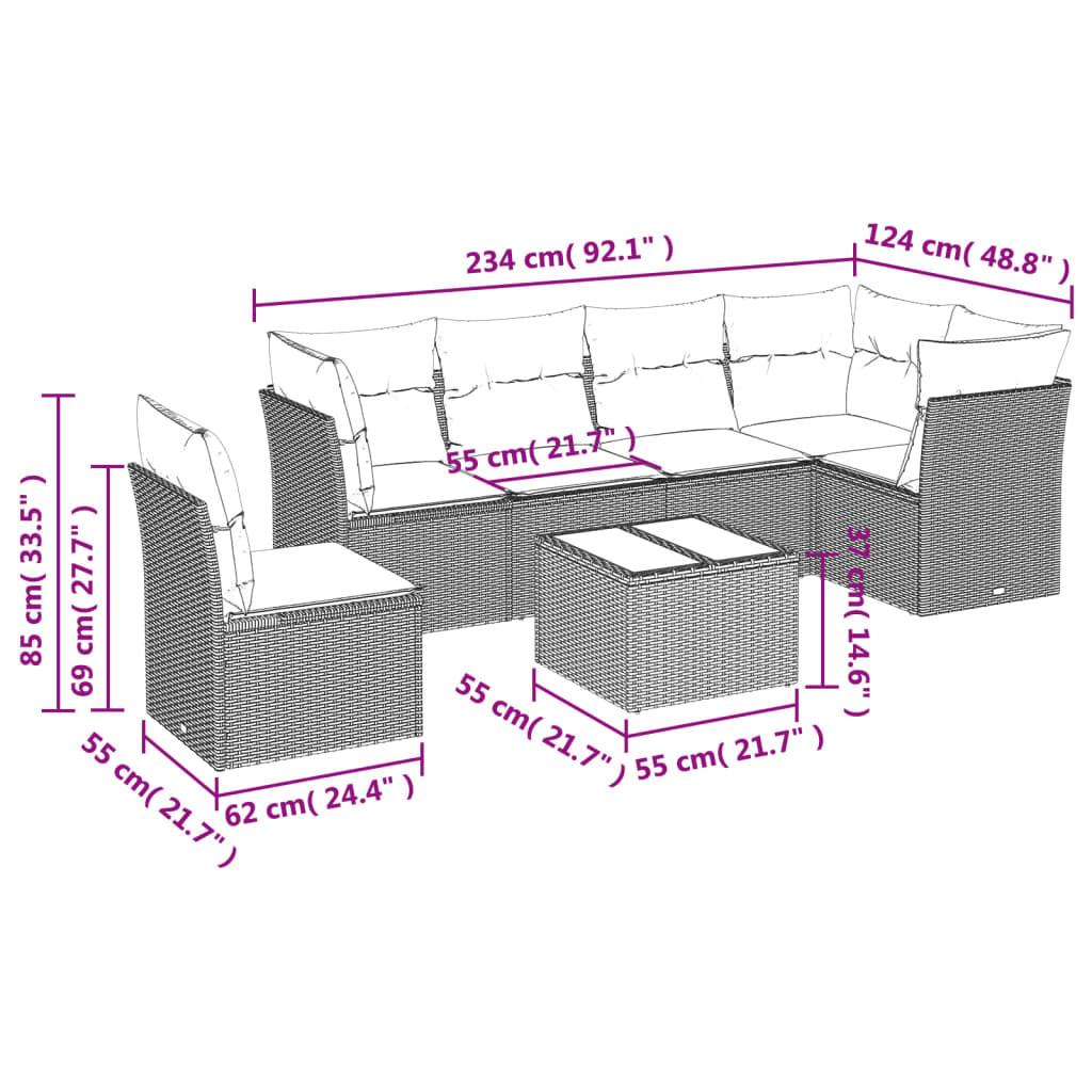 VidaXL set divano da giardino Polirattan  