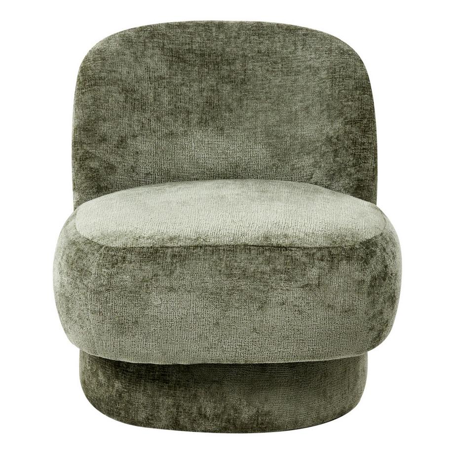 Beliani Fauteuil pivotant en Tissu chenille Rétro AYLO  