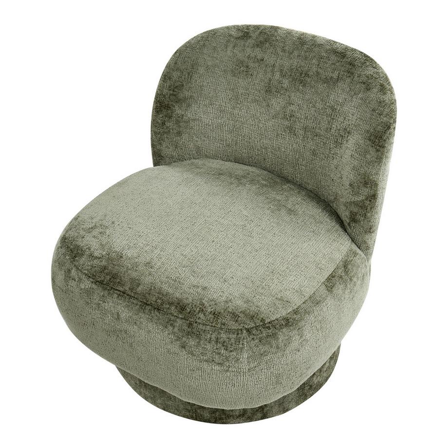 Beliani Fauteuil pivotant en Tissu chenille Rétro AYLO  