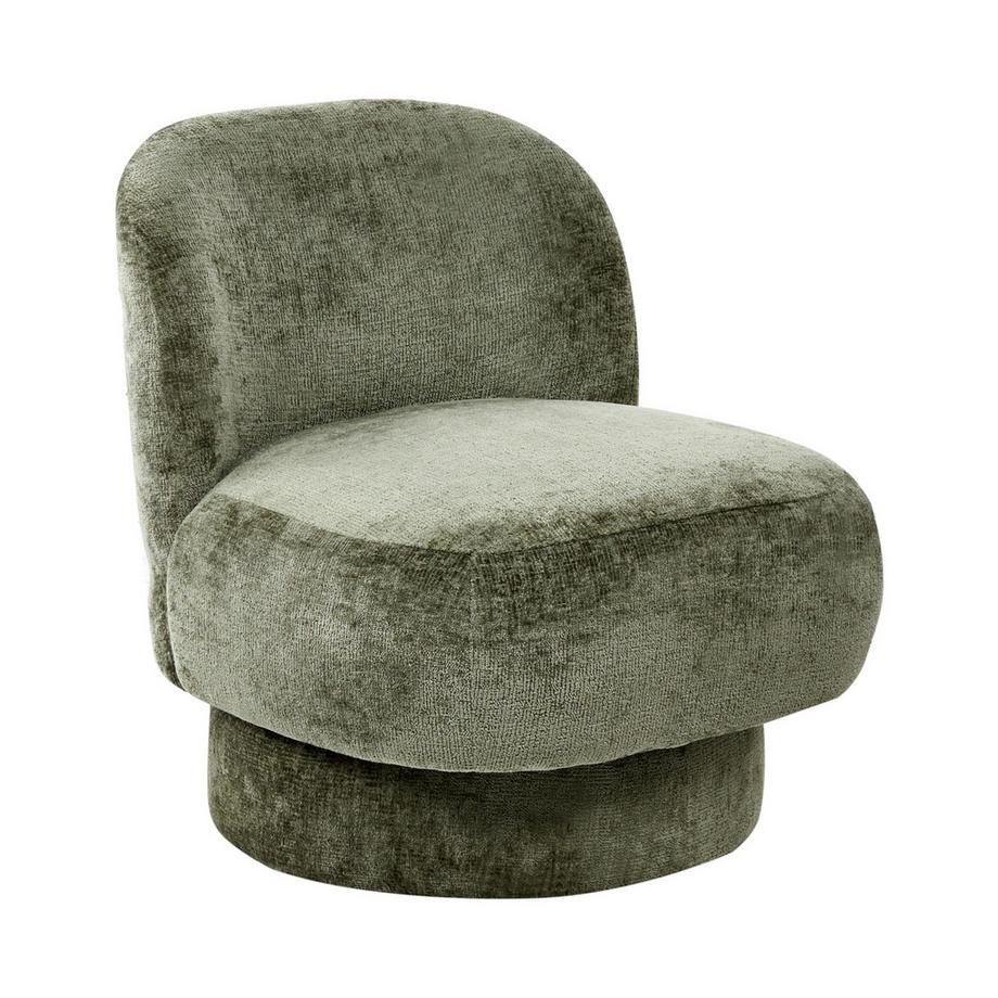 Fauteuil pivotant en Tissu chenille Rétro AYLO