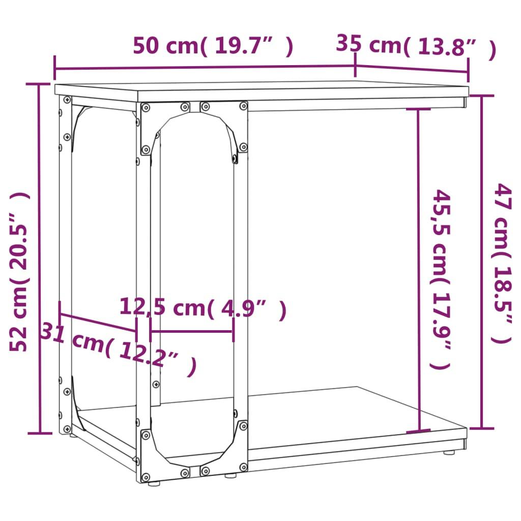 VidaXL Table d'appoint bois d'ingénierie  