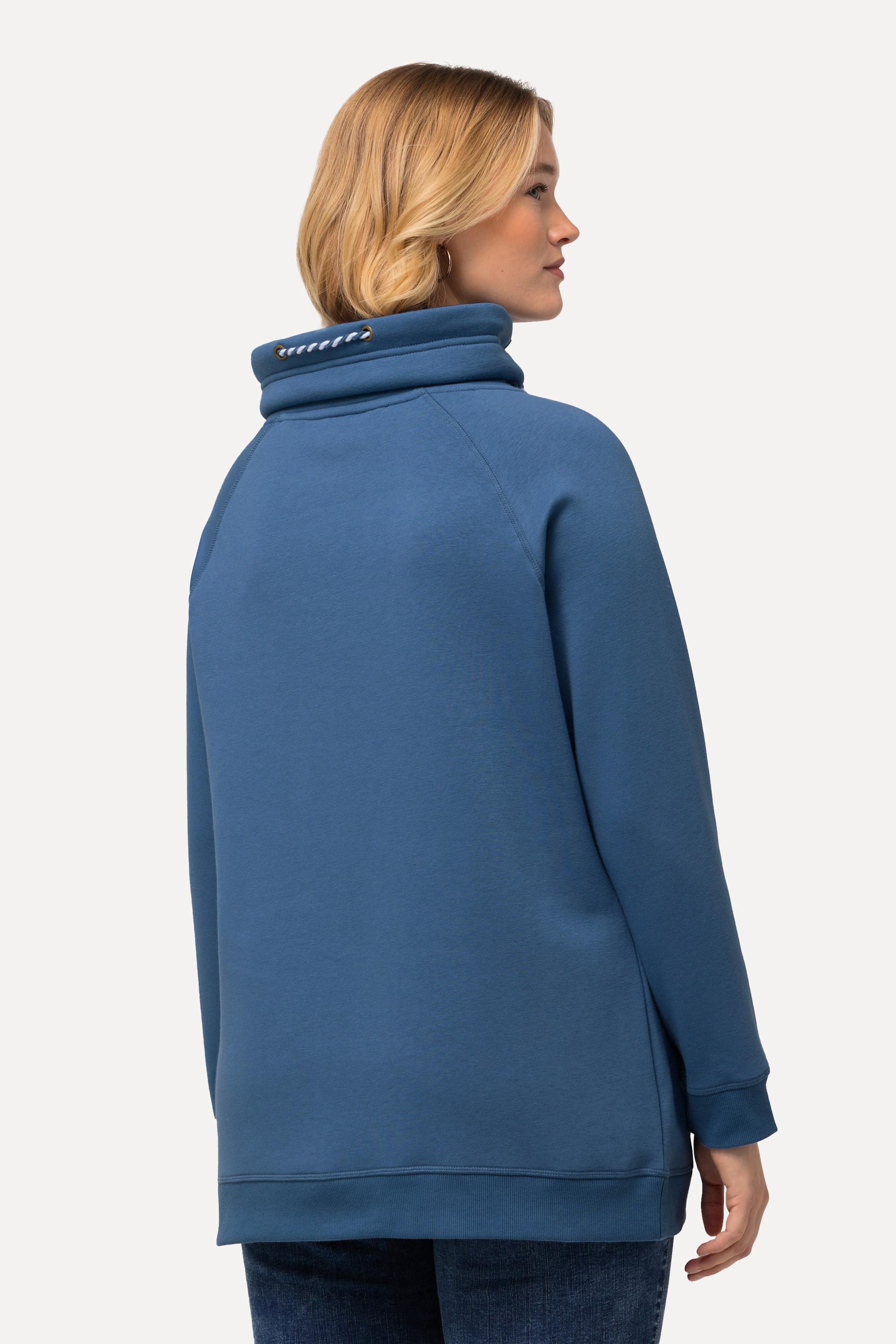 Ulla Popken Sweat-shirt Col Montant Large Poches Manches Longues Raglan  