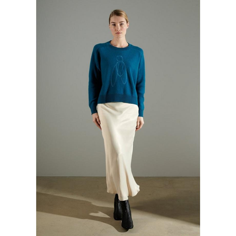 Studio Cashmere8 NAMI 21 Cigale Pull Col Rond Brodé  