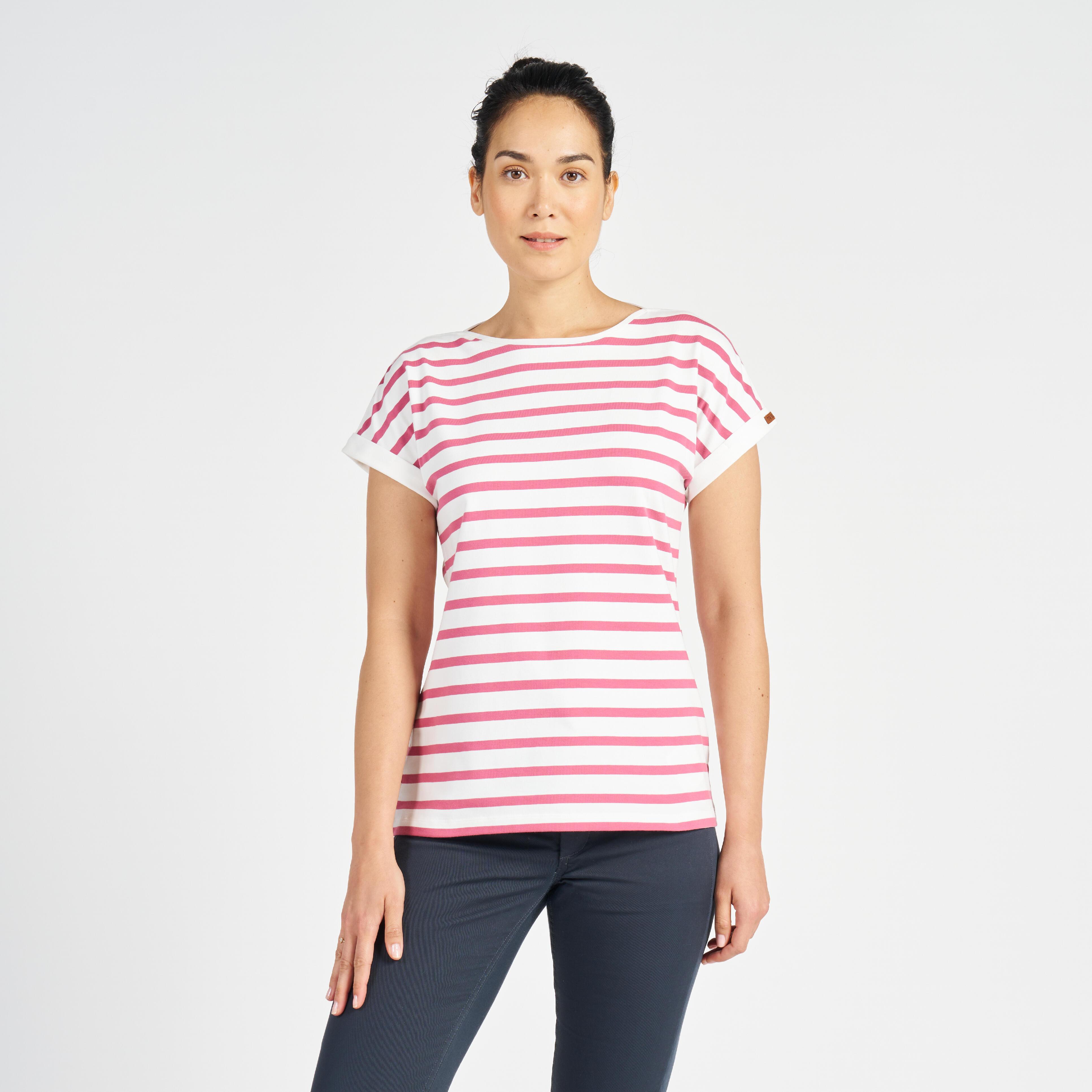 Kurzarmshirt - Sailing 100 Damen Pink XL