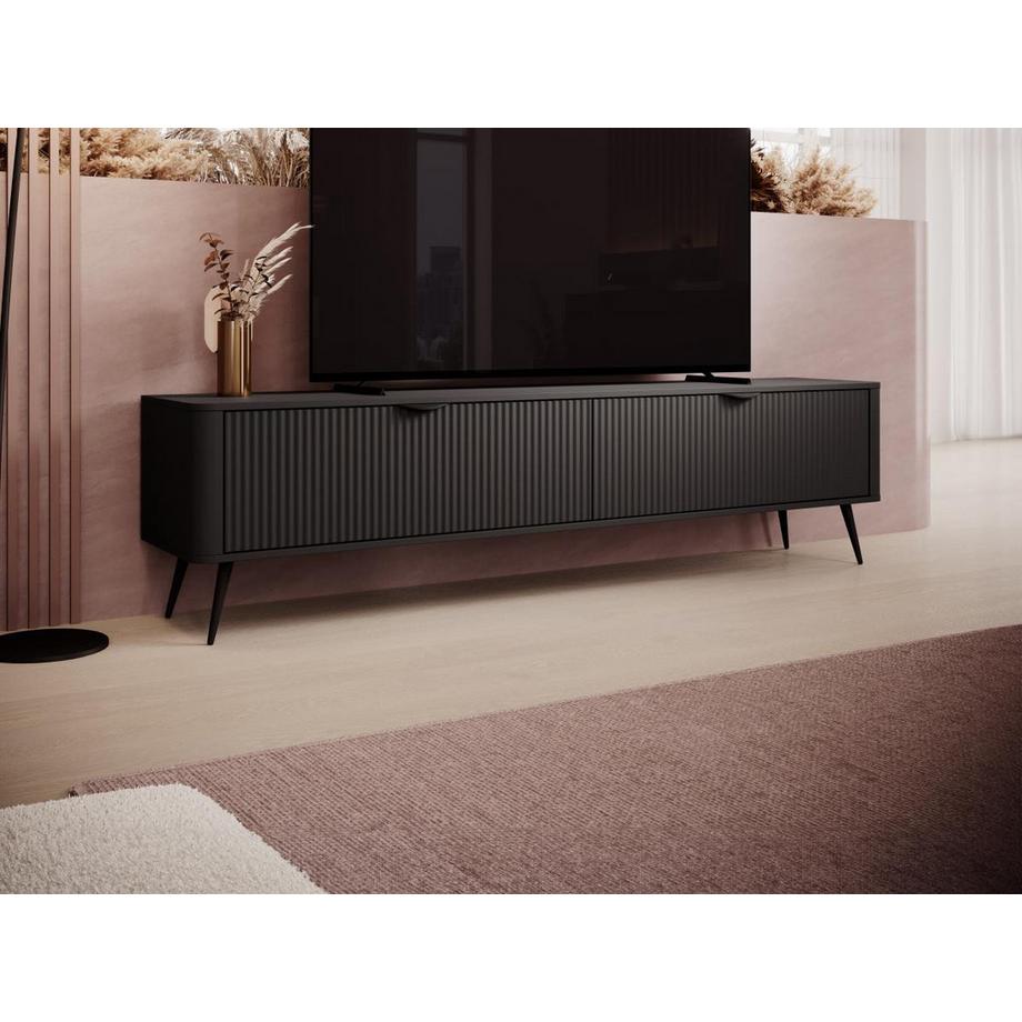 PASCAL MORABITO TV-Möbel mit 2 Türen - MDF - Schwarz - ELONARIA von Pascal MORABITO  