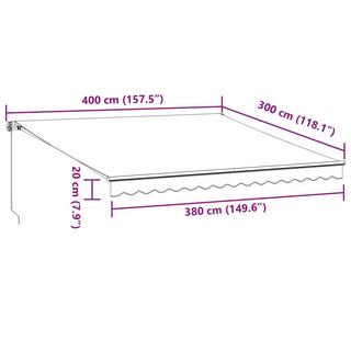 VidaXL Auvent rétractable tissu  