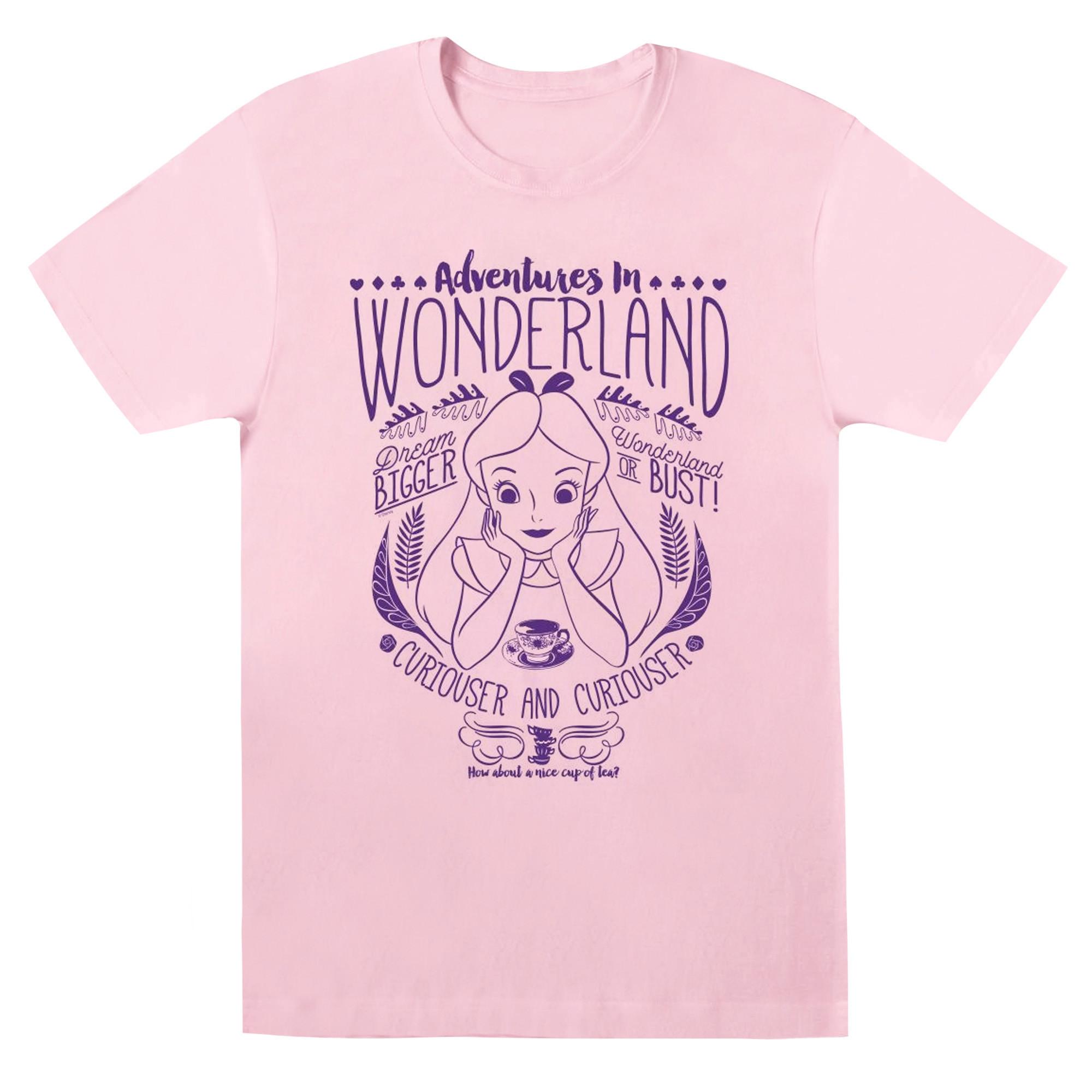 Image of Alice In Wonderland Adventures In Wonderland Tshirt Damen Pink S