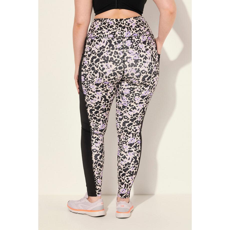 Ulla Popken Leggings Sportivi Riciclati Asciugatura Rapida Stampa Leopardata  