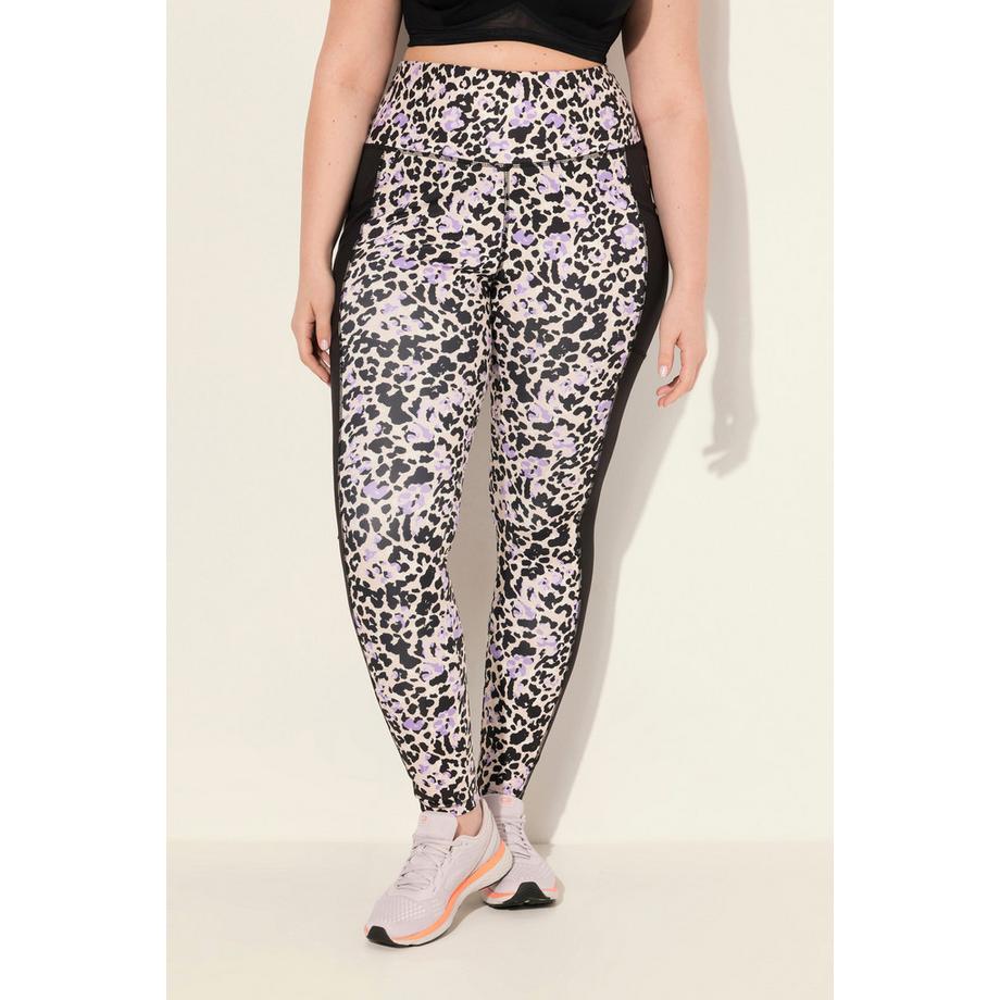 Ulla Popken Leggings Sportivi Riciclati Asciugatura Rapida Stampa Leopardata  