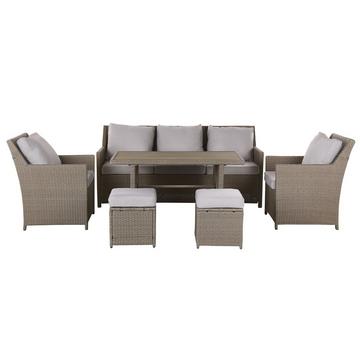 Lounge Set mit Tisch aus PE Rattan Retro FONTI