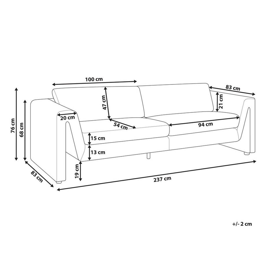 Beliani 3 Sitzer Sofa aus Samtstoff  MAUNU  